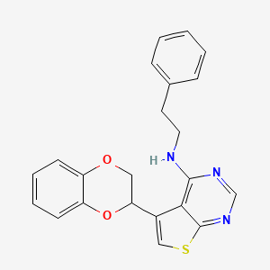 molecular formula C22H19N3O2S B4098496 5-(2,3-dihydro-1,4-benzodioxin-2-yl)-N-(2-phenylethyl)thieno[2,3-d]pyrimidin-4-amine 