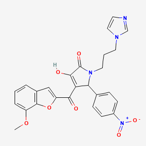 3-hydroxy-1-[3-(1H-imidazol-1-yl)propyl]-4-[(7-methoxy-1-benzofuran-2-yl)carbonyl]-5-(4-nitrophenyl)-1,5-dihydro-2H-pyrrol-2-one