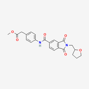 molecular formula C23H22N2O6 B4098524 methyl [4-({[1,3-dioxo-2-(tetrahydrofuran-2-ylmethyl)-2,3-dihydro-1H-isoindol-5-yl]carbonyl}amino)phenyl]acetate 