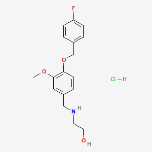 molecular formula C17H21ClFNO3 B4098539 2-[[4-[(4-Fluorophenyl)methoxy]-3-methoxyphenyl]methylamino]ethanol;hydrochloride 