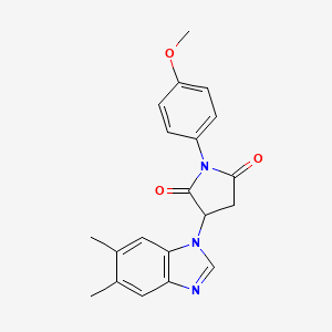 molecular formula C20H19N3O3 B4098562 3-(5,6-dimethyl-1H-benzimidazol-1-yl)-1-(4-methoxyphenyl)pyrrolidine-2,5-dione 