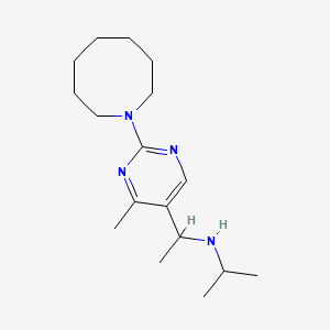 molecular formula C17H30N4 B4098564 N-{1-[2-(1-azocanyl)-4-methyl-5-pyrimidinyl]ethyl}-2-propanamine 