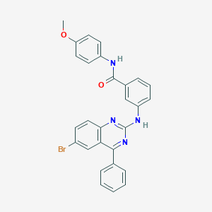 3-[(6-bromo-4-phenylquinazolin-2-yl)amino]-N-(4-methoxyphenyl)benzamide
