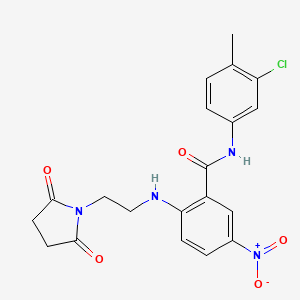 N-(3-chloro-4-methylphenyl)-2-[2-(2,5-dioxopyrrolidin-1-yl)ethylamino]-5-nitrobenzamide