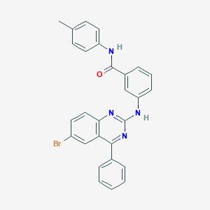 3-[(6-bromo-4-phenylquinazolin-2-yl)amino]-N-(4-methylphenyl)benzamide