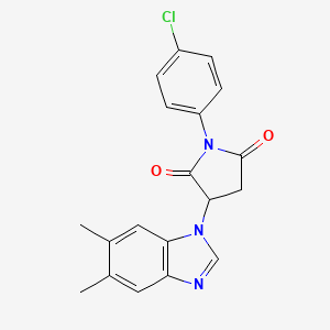 1-(4-chlorophenyl)-3-(5,6-dimethyl-1H-benzimidazol-1-yl)pyrrolidine-2,5-dione