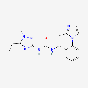 molecular formula C17H21N7O B4098630 1-(5-Ethyl-1-methyl-1,2,4-triazol-3-yl)-3-[[2-(2-methylimidazol-1-yl)phenyl]methyl]urea 