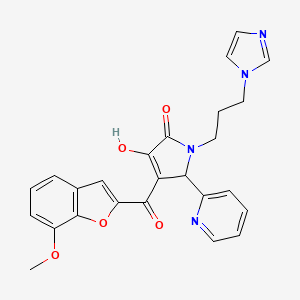 3-hydroxy-1-[3-(1H-imidazol-1-yl)propyl]-4-[(7-methoxy-1-benzofuran-2-yl)carbonyl]-5-(2-pyridinyl)-1,5-dihydro-2H-pyrrol-2-one