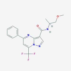 molecular formula C18H17F3N4O2 B409873 N-(1-methoxypropan-2-yl)-5-phenyl-7-(trifluoromethyl)pyrazolo[1,5-a]pyrimidine-3-carboxamide 