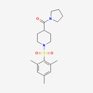 Pyrrolidin-1-yl-[1-(2,4,6-trimethylphenyl)sulfonylpiperidin-4-yl]methanone