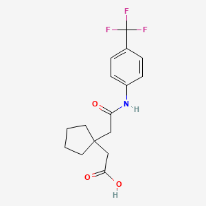 molecular formula C16H18F3NO3 B4098741 (1-{2-Oxo-2-[4-(trifluoromethyl)anilino]ethyl}cyclopentyl)acetic acid 