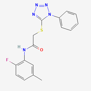 molecular formula C16H14FN5OS B4098762 N-(2-fluoro-5-methylphenyl)-2-[(1-phenyl-1H-tetrazol-5-yl)sulfanyl]acetamide 