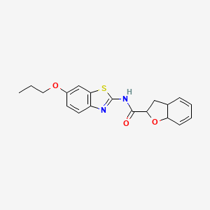 molecular formula C19H20N2O3S B4098779 N-(6-propoxy-1,3-benzothiazol-2-yl)-2,3,3a,7a-tetrahydro-1-benzofuran-2-carboxamide 