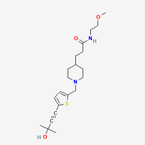 3-(1-{[5-(3-hydroxy-3-methyl-1-butyn-1-yl)-2-thienyl]methyl}-4-piperidinyl)-N-(2-methoxyethyl)propanamide