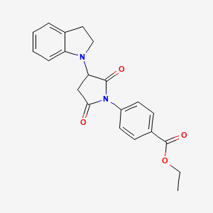 ethyl 4-[3-(2,3-dihydro-1H-indol-1-yl)-2,5-dioxopyrrolidin-1-yl]benzoate