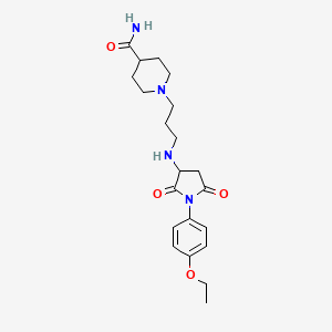 1-(3-{[1-(4-ETHOXYPHENYL)-2,5-DIOXOTETRAHYDRO-1H-PYRROL-3-YL]AMINO}PROPYL)-4-PIPERIDINECARBOXAMIDE