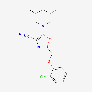 2-[(2-chlorophenoxy)methyl]-5-(3,5-dimethyl-1-piperidinyl)-1,3-oxazole-4-carbonitrile