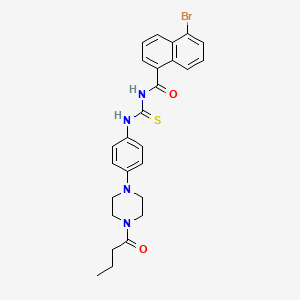 molecular formula C26H27BrN4O2S B4098869 1-(5-BROMONAPHTHALENE-1-CARBONYL)-3-[4-(4-BUTANOYLPIPERAZIN-1-YL)PHENYL]THIOUREA 