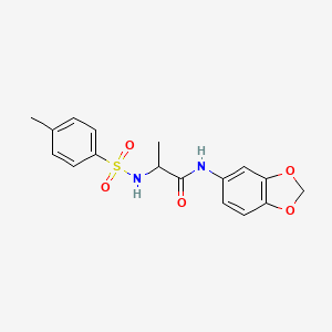 molecular formula C17H18N2O5S B4098927 N~1~-1,3-benzodioxol-5-yl-N~2~-[(4-methylphenyl)sulfonyl]alaninamide 