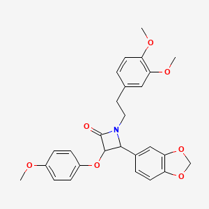 4-(1,3-Benzodioxol-5-yl)-1-[2-(3,4-dimethoxyphenyl)ethyl]-3-(4-methoxyphenoxy)azetidin-2-one