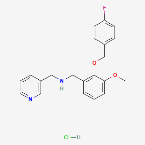 molecular formula C21H22ClFN2O2 B4098943 {2-[(4-fluorobenzyl)oxy]-3-methoxybenzyl}(3-pyridinylmethyl)amine hydrochloride 