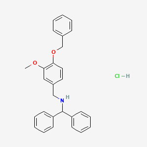 N-[(3-methoxy-4-phenylmethoxyphenyl)methyl]-1,1-diphenylmethanamine;hydrochloride