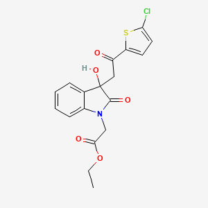 molecular formula C18H16ClNO5S B4098958 ethyl {3-[2-(5-chlorothiophen-2-yl)-2-oxoethyl]-3-hydroxy-2-oxo-2,3-dihydro-1H-indol-1-yl}acetate 