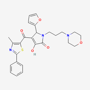 2-(furan-2-yl)-4-hydroxy-3-(4-methyl-2-phenyl-1,3-thiazole-5-carbonyl)-1-(3-morpholin-4-ylpropyl)-2H-pyrrol-5-one