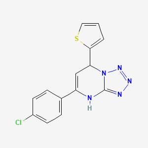 5-(4-CHLOROPHENYL)-7-(THIOPHEN-2-YL)-4H,7H-[1,2,3,4]TETRAZOLO[1,5-A]PYRIMIDINE