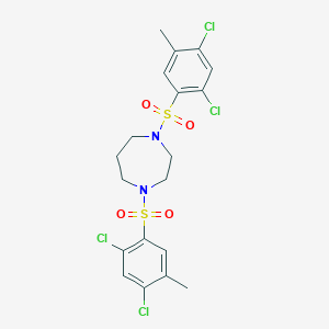 molecular formula C19H20Cl4N2O4S2 B409898 1,4-Bis[(2,4-dichloro-5-methylphenyl)sulfonyl]-1,4-diazepane CAS No. 457961-01-2
