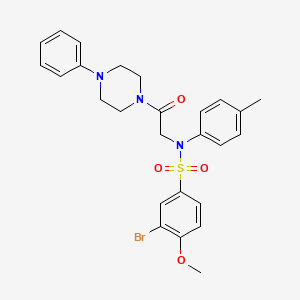 molecular formula C26H28BrN3O4S B4098993 3-Bromo-4-methoxy-N-[2-oxo-2-(4-phenyl-piperazin-1-yl)-ethyl]-N-p-tolyl-benzenesulfonamide 