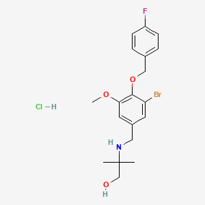 2-[[3-Bromo-4-[(4-fluorophenyl)methoxy]-5-methoxyphenyl]methylamino]-2-methylpropan-1-ol;hydrochloride