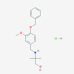 2-[(3-Methoxy-4-phenylmethoxyphenyl)methylamino]-2-methylpropan-1-ol;hydrochloride