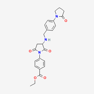 Ethyl 4-(2,5-dioxo-3-{[4-(2-oxopyrrolidin-1-yl)benzyl]amino}pyrrolidin-1-yl)benzoate