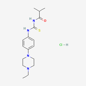 molecular formula C17H27ClN4OS B4099086 N-[[4-(4-ethylpiperazin-1-yl)phenyl]carbamothioyl]-2-methylpropanamide;hydrochloride 