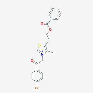 molecular formula C21H19BrNO3S+ B409910 5-(2-Benzoyloxy-ethyl)-3-[2-(4-bromo-phenyl)-2-oxo-ethyl]-4-methyl-thiazol-3-ium 