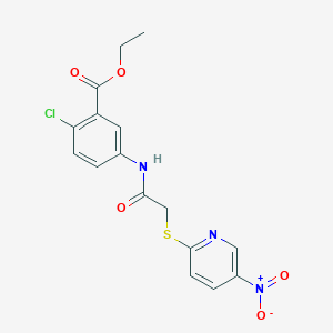 ethyl 2-chloro-5-({[(5-nitro-2-pyridinyl)thio]acetyl}amino)benzoate