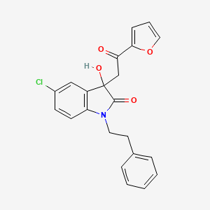 molecular formula C22H18ClNO4 B4099108 5-chloro-3-[2-(furan-2-yl)-2-oxoethyl]-3-hydroxy-1-(2-phenylethyl)-1,3-dihydro-2H-indol-2-one 