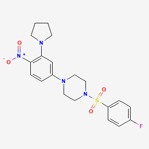 1-[(4-fluorophenyl)sulfonyl]-4-[4-nitro-3-(1-pyrrolidinyl)phenyl]piperazine