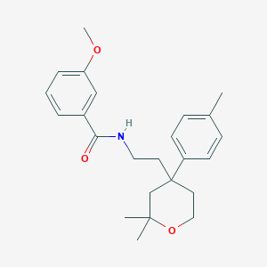 N-{2-[2,2-dimethyl-4-(4-methylphenyl)tetrahydro-2H-pyran-4-yl]ethyl}-3-methoxybenzamide