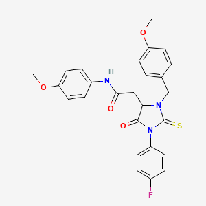 2-[1-(4-fluorophenyl)-3-(4-methoxybenzyl)-5-oxo-2-thioxoimidazolidin-4-yl]-N-(4-methoxyphenyl)acetamide