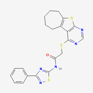 N-(3-phenyl-1,2,4-thiadiazol-5-yl)-2-(6,7,8,9-tetrahydro-5H-cyclohepta[4,5]thieno[2,3-d]pyrimidin-4-ylthio)acetamide