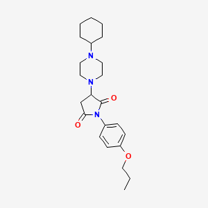 molecular formula C23H33N3O3 B4099155 3-(4-CYCLOHEXYLPIPERAZINO)-1-(4-PROPOXYPHENYL)DIHYDRO-1H-PYRROLE-2,5-DIONE 