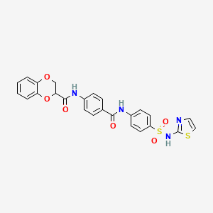 molecular formula C25H20N4O6S2 B4099183 N-[4-[[4-(1,3-thiazol-2-ylsulfamoyl)phenyl]carbamoyl]phenyl]-2,3-dihydro-1,4-benzodioxine-3-carboxamide 