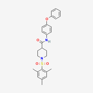 molecular formula C27H30N2O4S B4099190 N-(4-phenoxyphenyl)-1-[(2,4,6-trimethylphenyl)sulfonyl]piperidine-4-carboxamide 