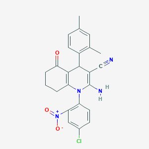 2-amino-1-(4-chloro-2-nitrophenyl)-4-(2,4-dimethylphenyl)-5-oxo-1,4,5,6,7,8-hexahydro-3-quinolinecarbonitrile