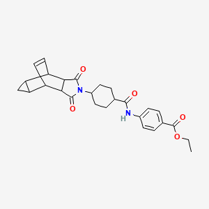 ethyl 4-({[4-(1,3-dioxooctahydro-4,6-ethenocyclopropa[f]isoindol-2(1H)-yl)cyclohexyl]carbonyl}amino)benzoate