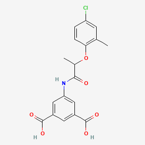 molecular formula C18H16ClNO6 B4099253 5-{[2-(4-Chloro-2-methylphenoxy)propanoyl]amino}benzene-1,3-dicarboxylic acid 