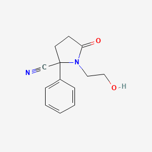 molecular formula C13H14N2O2 B4099266 1-(2-Hydroxyethyl)-5-oxo-2-phenylpyrrolidine-2-carbonitrile 