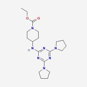 Ethyl 4-{[4,6-bis(pyrrolidin-1-YL)-1,3,5-triazin-2-YL]amino}piperidine-1-carboxylate